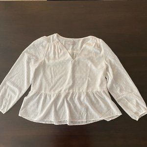 White Loft Peplum Blouse  sz SP